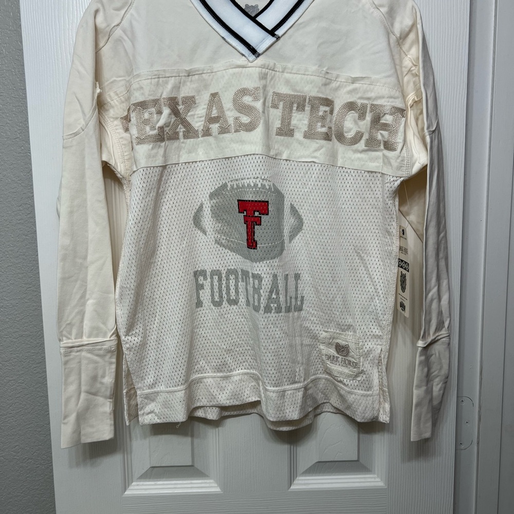 Dark Horse Cream texas tech women’s Mesh Shirt - red raider outfitters brand